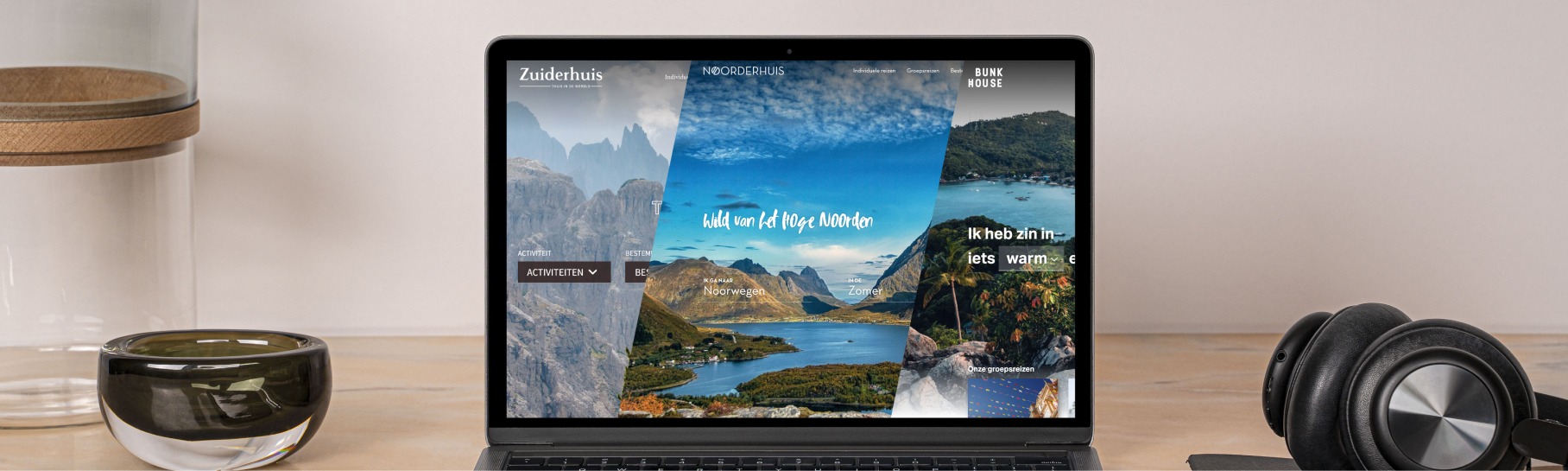 Case photo Zuiderhuis website on laptop mockup