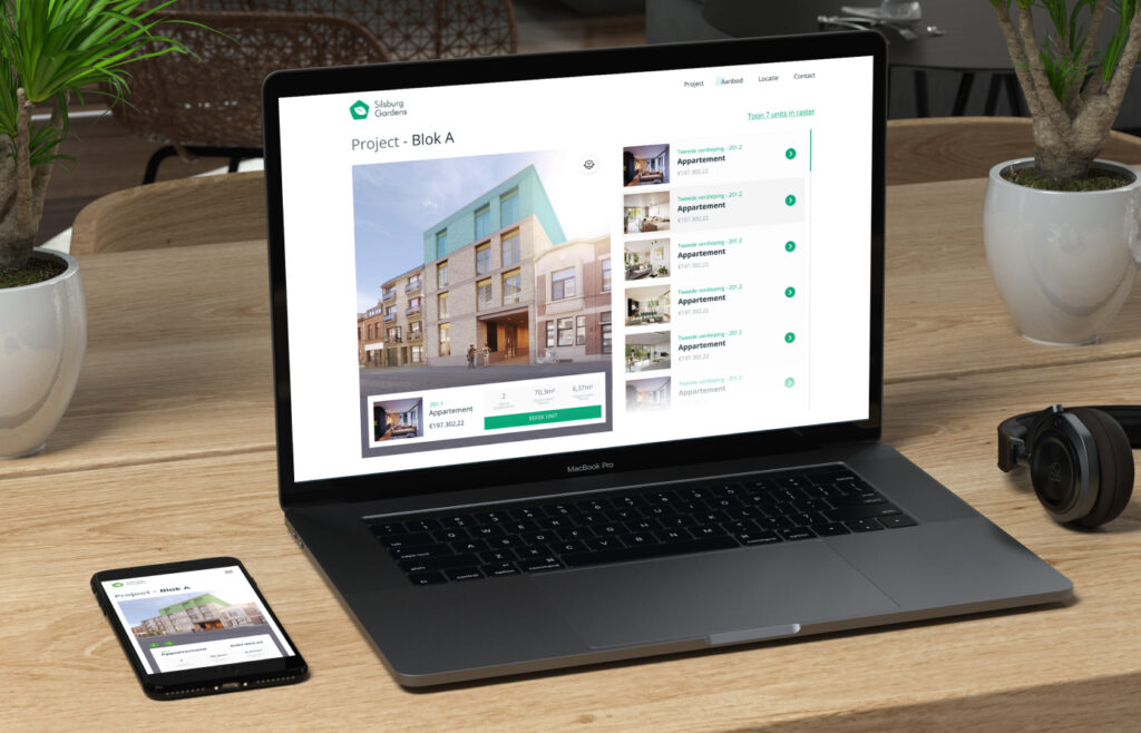 Case photo Silsburg website on laptop mockup