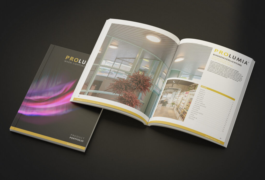 Mockup of the Prolumia catalogue